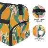 Orange Flower Pink Tree Leaf Sports and Travel Bag with Shoe Compartment view 3