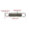 Metal Tension Spring Replacement Extension Spring, 2.5 mm Wire, 24 mm OD, 90 mm Length view 4