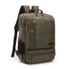Vintage Canvas Backpack for Men, Large-Capacity Travel Laptop Backpack, Army Green view 1