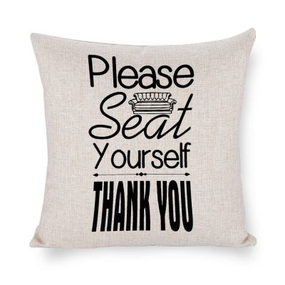Please Seat Yourself Thank You Square Pillow Cover, 18 x 18 in
