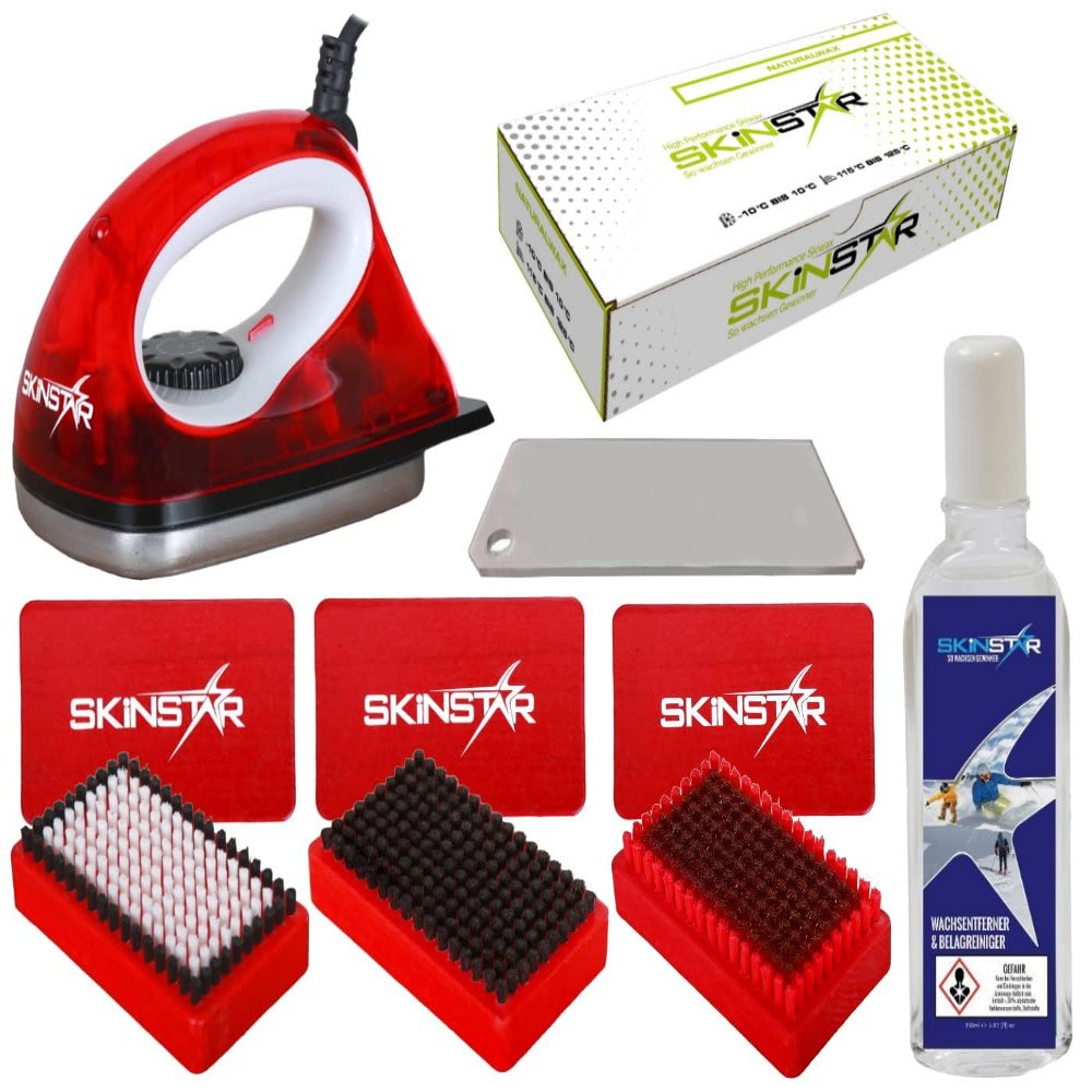 SkinStar Natural Ski Wax Set, 7-Piece, Red