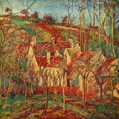 Zhyaunz Camille Pissarro Red Roofs Village 5D Diamond Painting Kit, Full Round, 30 x 40 cm