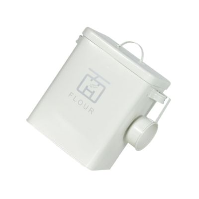 Iron Rice Storage Container for Household Flour, White, Secure Storage