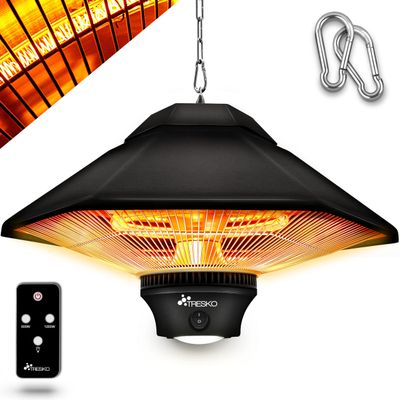 TRESKO 1200W Ceiling-Mounted Heater with Remote Control for Indoor & Outdoor Use