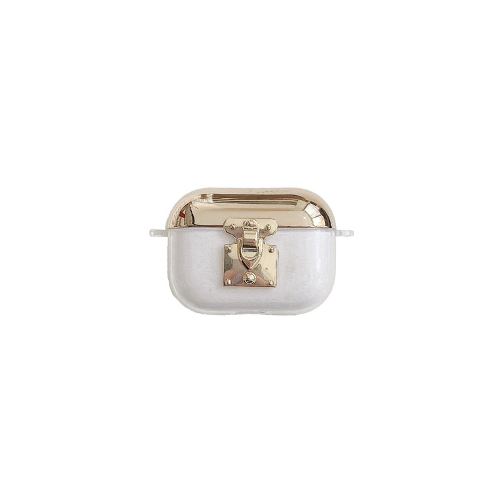ZYONG Transparent Silicone Case with Metal Lanyard Shoulder Strap for Apple AirPods 1, 2, and AirPods Pro
