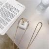 ZYONG Transparent Silicone Case with Metal Lanyard Shoulder Strap for Apple AirPods 1, 2, and AirPods Pro view 2