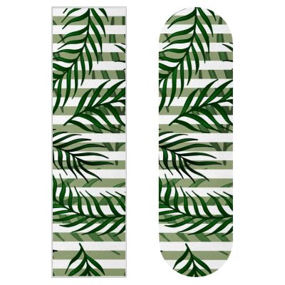 Green Leaves Plant Stripe Skateboard Grip Tape, Sandpaper, Longboard, Scooter Deck, 2-Pack