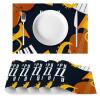 Happy Jazz Day Saxophone Piano Violin Music Placemats, Heat-Resistant, Washable, Set of 4 view 2