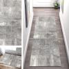 SGLGSTORE Gray Modern Non-Slip Hallway Runner Rug, Washable Polyester, 50–100 cm Wide view 1
