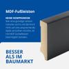 REESE Baseboard, Black MDF, Leipzig Profile, 80 mm view 2
