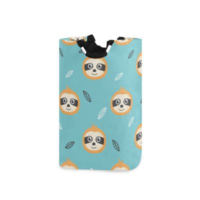 Linomo Sloth Leaves Folding Laundry Hamper