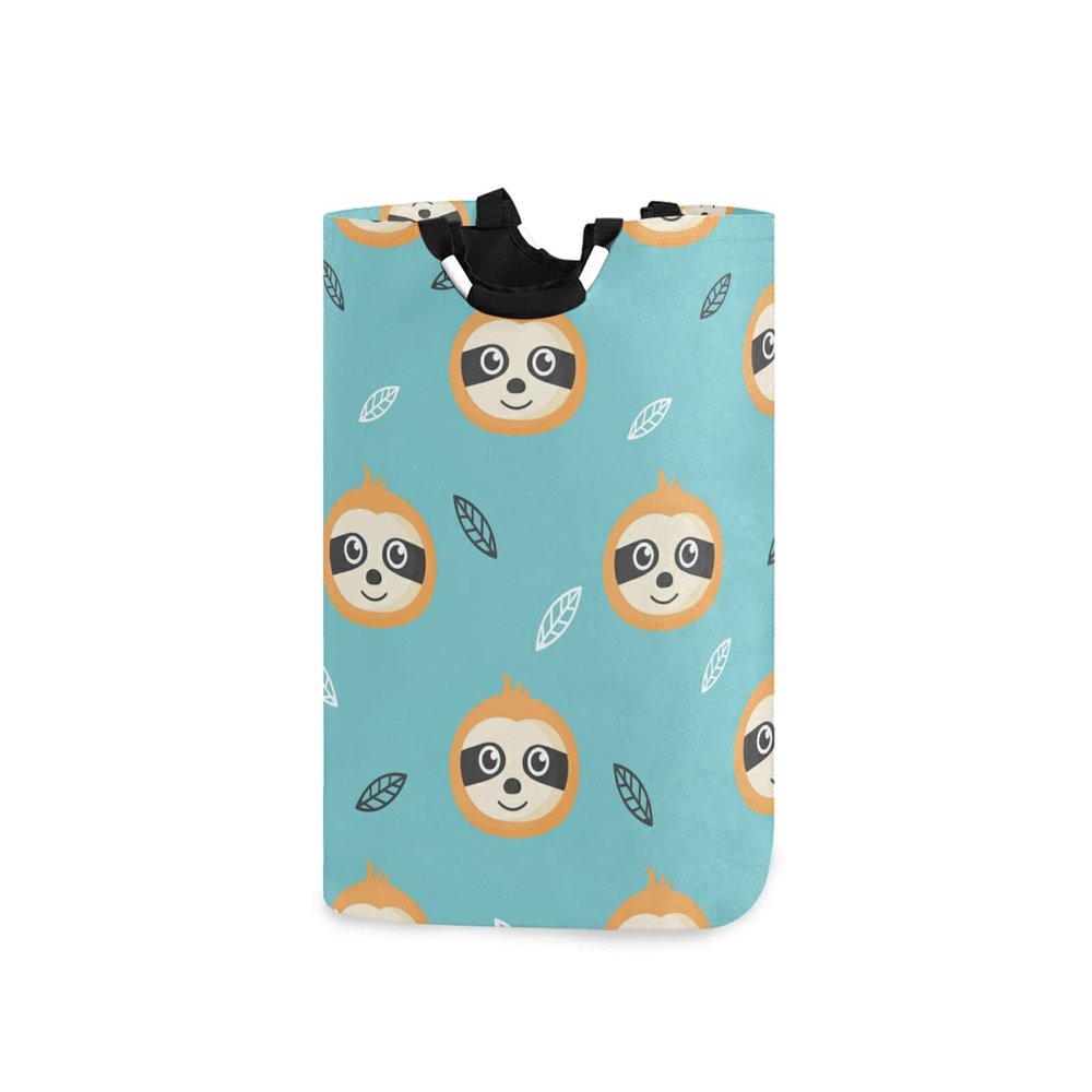 Linomo Sloth Leaves Folding Laundry Hamper
