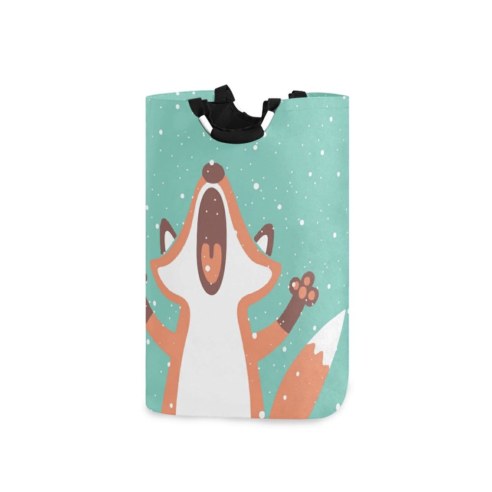 Linomo Cute Fox Laundry Hamper, Waterproof and Foldable