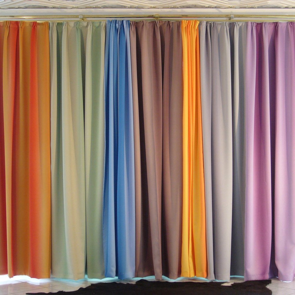 EASYHomefashion BARDOLINO Blackout Curtain, Yellow-Orange, 265 x 290 cm