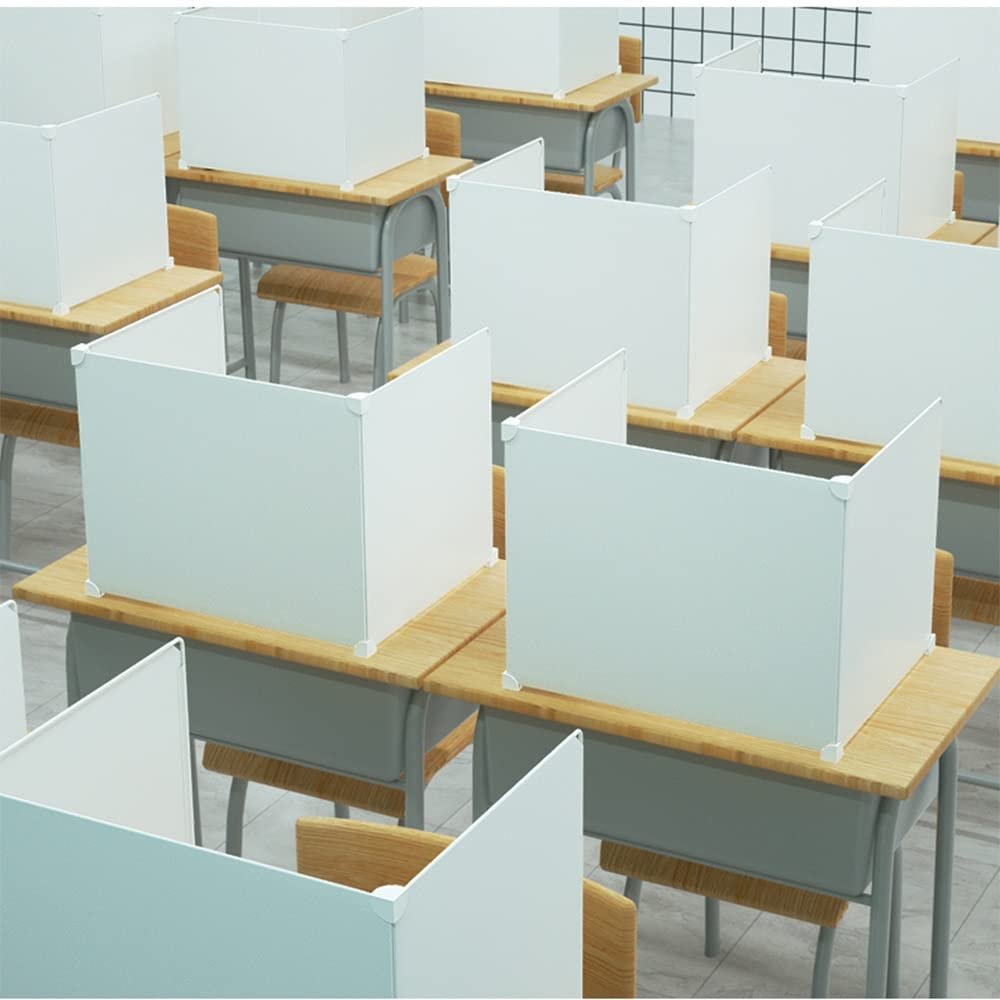 BcofoA Student Desk Divider, Privacy Shield, Plastic Anti-Cheating Partition (Transparent B)