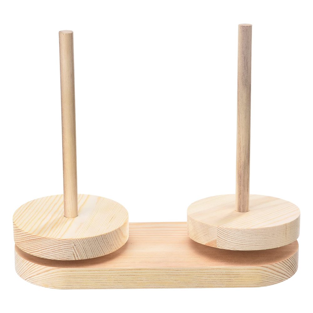NIUXICH Double Yarn Ball Holder, Wooden Yarn Organizer