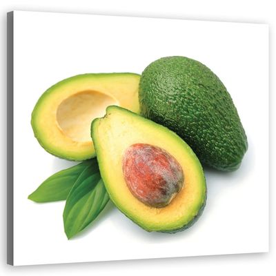 Feeby XXL Avocado Still Life Canvas Wall Art, 80 x 80 cm