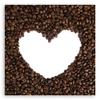 Feeby Canvas Print Coffee Bean Rustic Abstract Heart 40 x 40 cm, Modern Retro Arabica Vintage Brown view 2