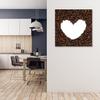 Feeby Canvas Print Coffee Bean Rustic Abstract Heart 40 x 40 cm, Modern Retro Arabica Vintage Brown view 3
