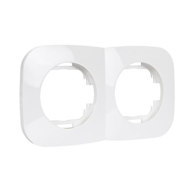 LEDKIA 2-Module Frame for Classic Round Mechanisms, White