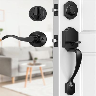 Brightify Door Handle and Deadbolt Set, Reversible Exterior Entry Lock Set