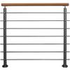 TIBU Stainless Steel Railing with Beech Handrail, 1.0 m, 7 Rods, 2 Posts view 1
