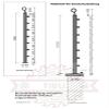 TIBU Stainless Steel Railing with Beech Handrail, 1.0 m, 7 Rods, 2 Posts view 2
