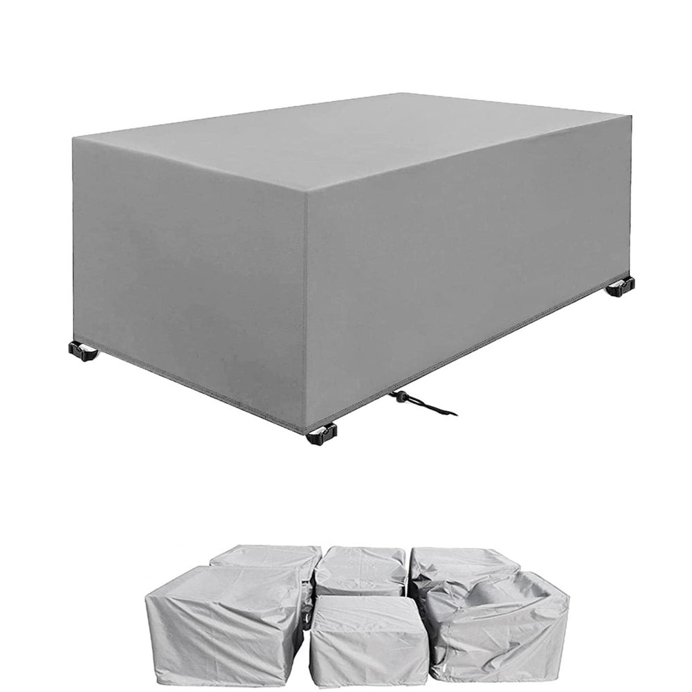 Garden Furniture Cover 250 x 250 x 90 cm, Silver Gray, 420D Oxford