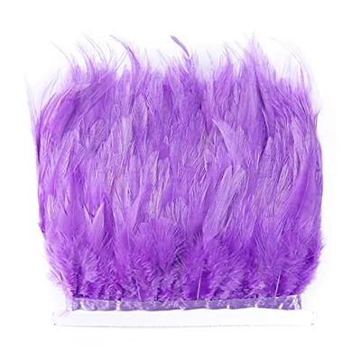 LINLN 1-Meter Saddle Pheasant Feather Fringe, 3–5 in Natural Rooster Feather Trim