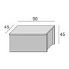 Dmora Miltonia Storage Chest, White and Concrete, 90 x 45 x 45 cm view 3