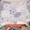 Banemi Wall Tapestry, White and Purple Geometric Pattern, Polyester, 260 x 240 cm view 3