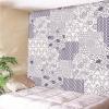 Banemi Wall Tapestry, White and Purple Geometric Pattern, Polyester, 260 x 240 cm view 4