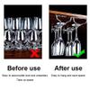 SYLJ Metal Wine Glass Holder, Under-Cabinet Rack, Silver, 45 x 22.5 cm view 3