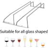 SYLJ Metal Wine Glass Holder, Under-Cabinet Rack, Silver, 45 x 22.5 cm view 4
