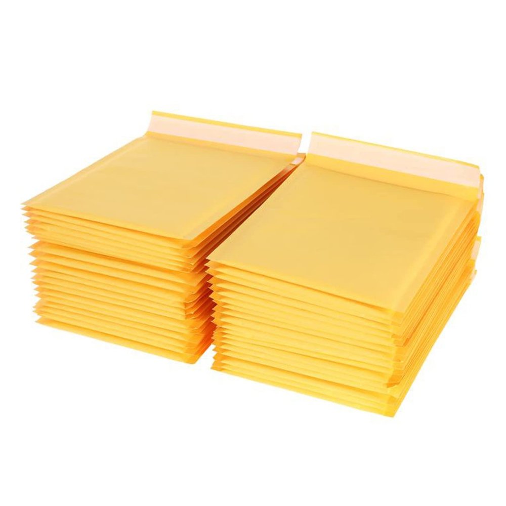 ZZSRJ 100 Kraft Paper Bubble Mailers per Pack, 150 x 180 mm