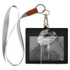 Lip Kiss Black PU CDC Vaccination Card Holder with Lanyard view 1