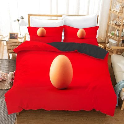 YZQGLHP 3-Piece Duvet Cover Set, 155 x 200 cm, Red Egg, 100% Microfiber