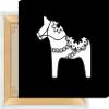 NORDIC WORDS MOTIVISSO Dala Horse Canvas Wall Art, Modern Scandinavian Decor, Black and White, 50 x 50 cm view 2