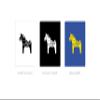NORDIC WORDS MOTIVISSO Dala Horse Canvas Wall Art, Modern Scandinavian Decor, Black and White, 50 x 50 cm view 3