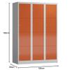 Lllmann XL Locker Cabinet, 12 Compartments, 1800 x 1200 x 500 mm, Light Gray/Fire Red view 2