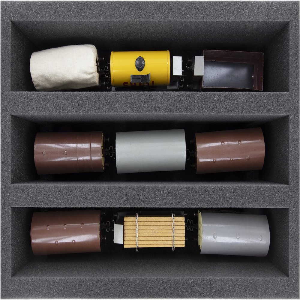 Feldherr Foam Insert Gauge 0 - Upright - 3 Compartments for Model Railways - DS115A001