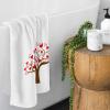 Naanle Valentine's Day Hand Towel with Hearts and Tree, Soft and Absorbent, 100% Combed Ring-Spun Cotton, 16 x 30 in view 3
