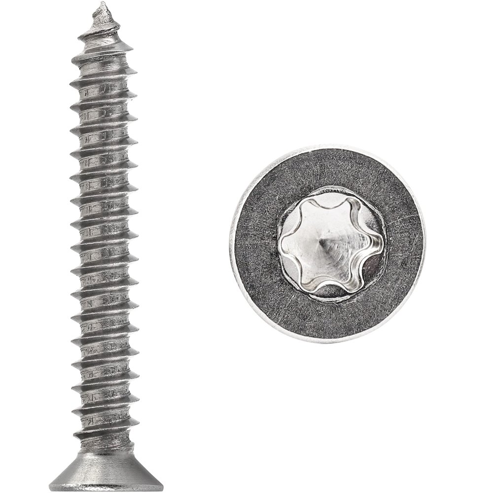 FASTON Countersunk TORX Sheet Metal Screws 5.5 x 45 mm, Stainless Steel A2/V2A, 20-Pack, DIN 7982/ISO 14586 Form C