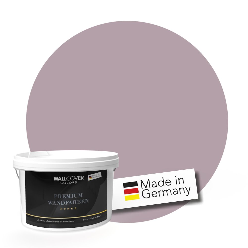 WALLCOVER PREMIUM Wall Paint Pink Red 1L for 8 m² | Soft Quartz Pink | Elegant Matte | Class 1 Coverage