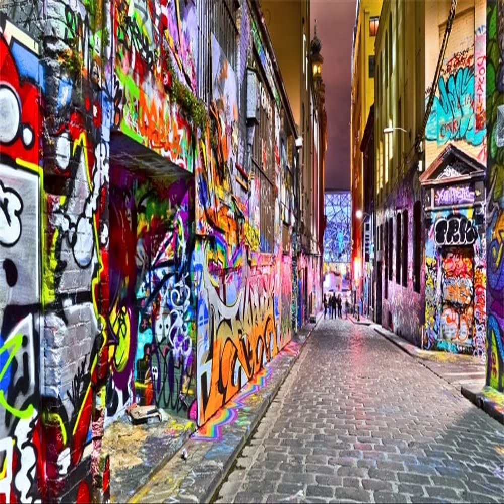 Yeele 6 x 3 m Urban Graffiti Street Cartoon Wall Photo Backdrop