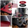 Faux Leather Tablecloth, Black + Red, 80 x 120 cm view 2