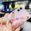 Phone Case with Wrist Strap for Samsung Galaxy A32, A52, A72, A51, A71, A21s, A20e, A12, A22, A82, Pink view 2