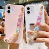 Phone Case with Wrist Strap for Samsung Galaxy A32, A52, A72, A51, A71, A21s, A20e, A12, A22, A82, Pink view 3