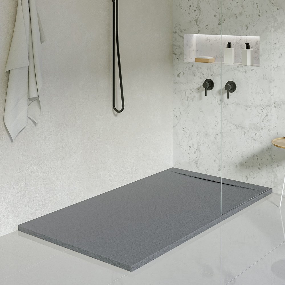 KOES LIENA Resin Shower Tray 90 x 180 cm, Anthracite RAL 7016
