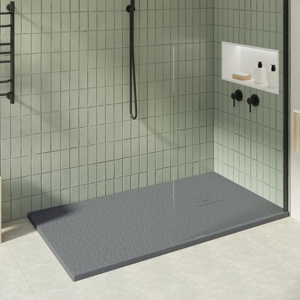 KOES OBI Resin Shower Tray 90 x 190 cm, Anthracite RAL 7016